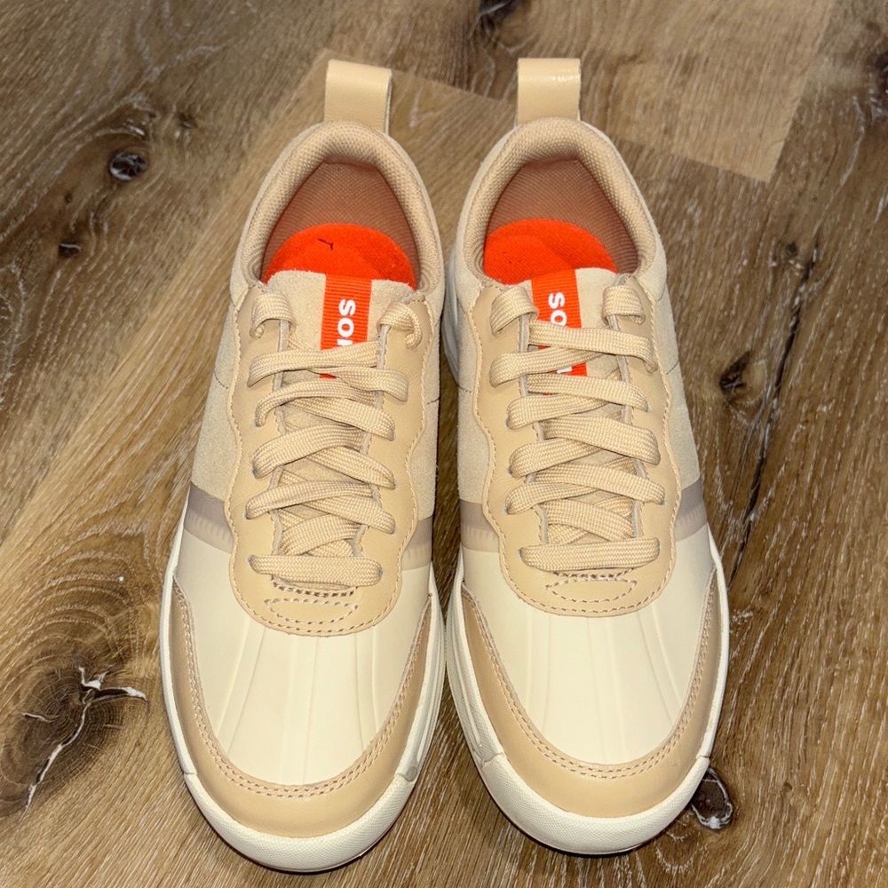 Sorel Women's Beige and Orange Accent Sneakers - Picture 5 of 9